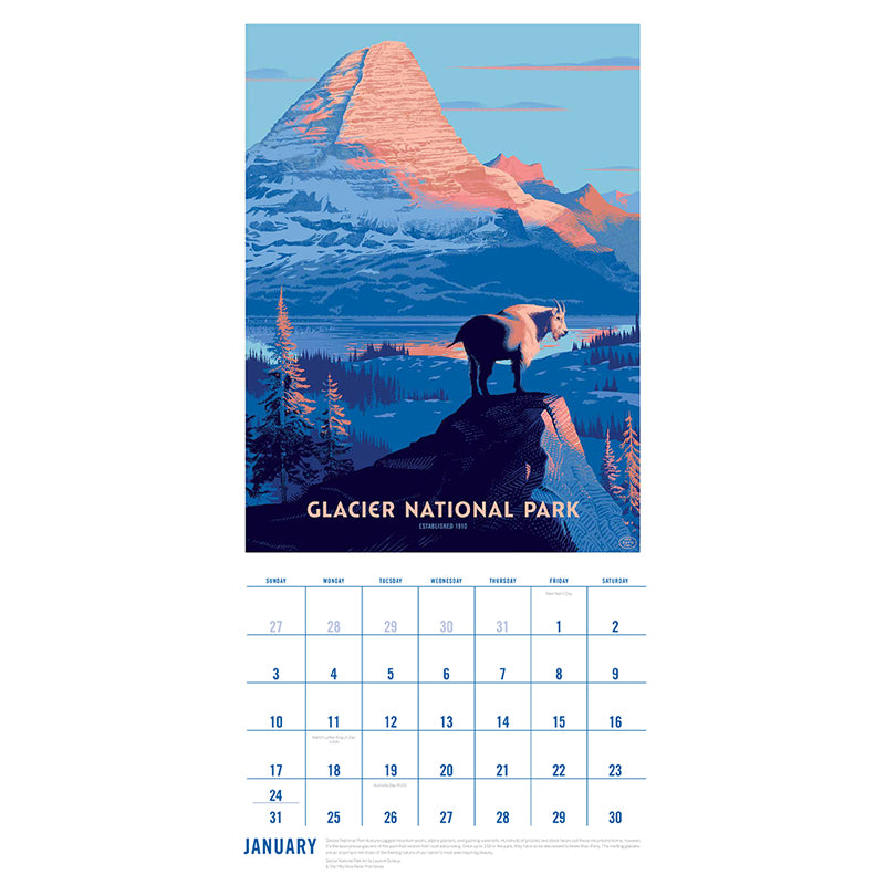 2027 The Art of the National Parks Wall Calendar