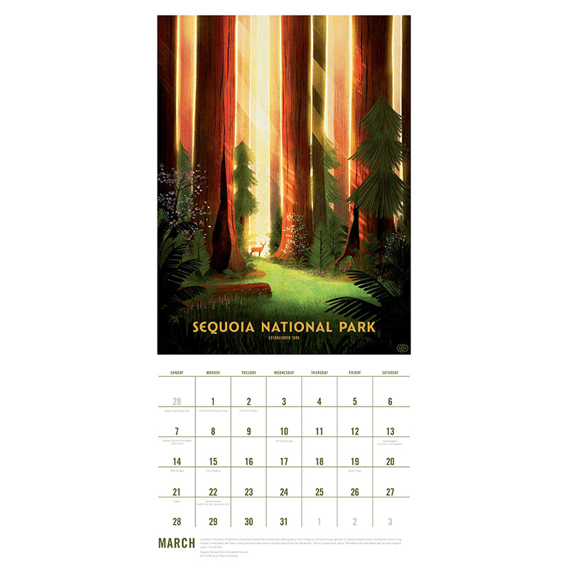 2027 The Art of the National Parks Wall Calendar