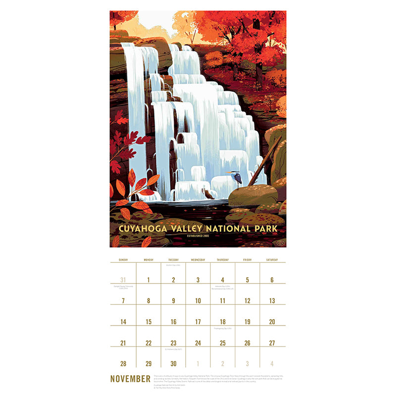 2027 The Art of the National Parks Wall Calendar