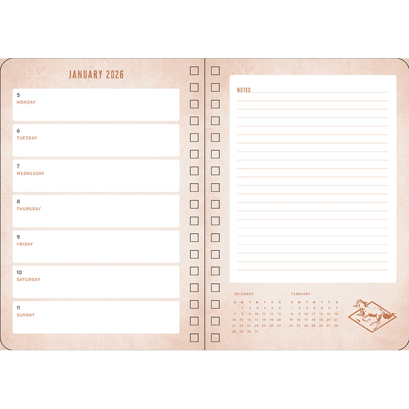 2026 Yellowstone: The Dutton Ranch 13-Month Weekly Planner