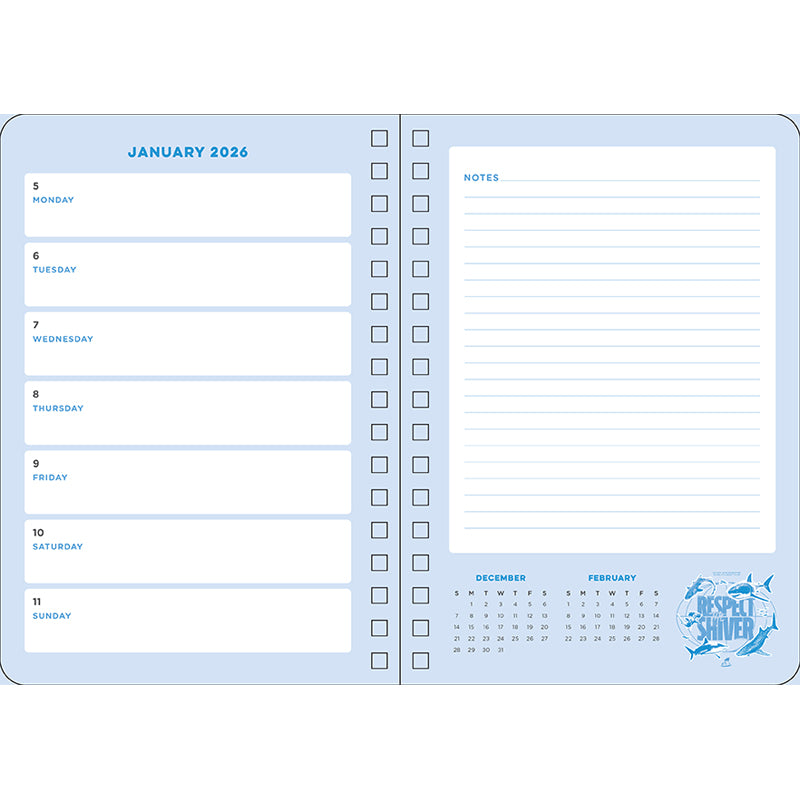 2026 Shark Week 13-Month Weekly Planner