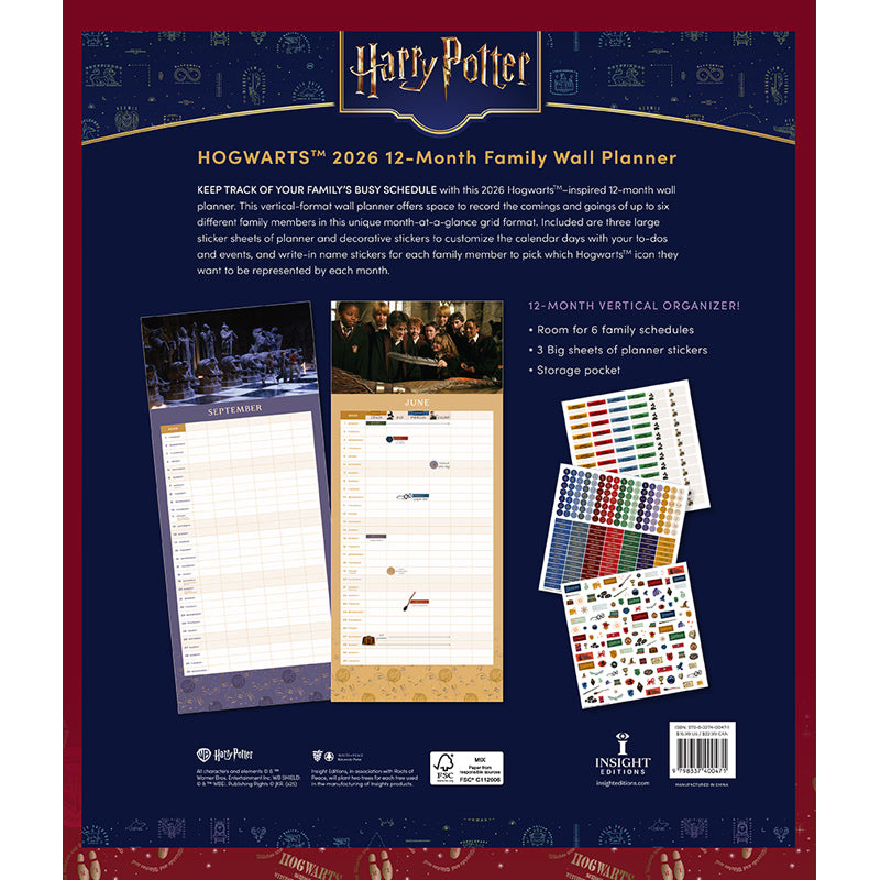 2026 Harry Potter: Hogwarts Family Wall Planner