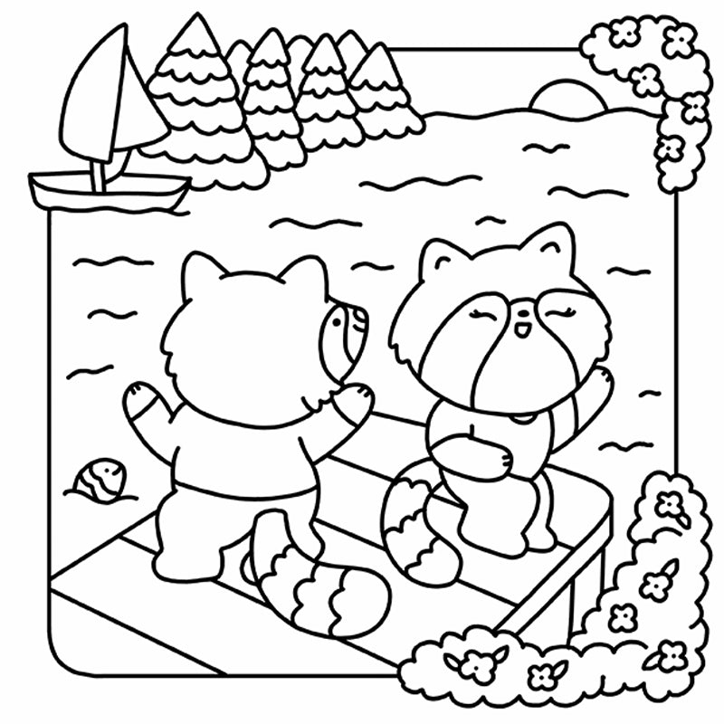 Summer Scenes: A Cozy Coloring Book