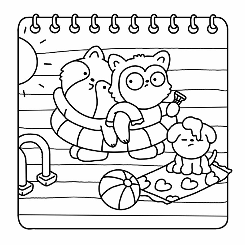 Summer Scenes: A Cozy Coloring Book