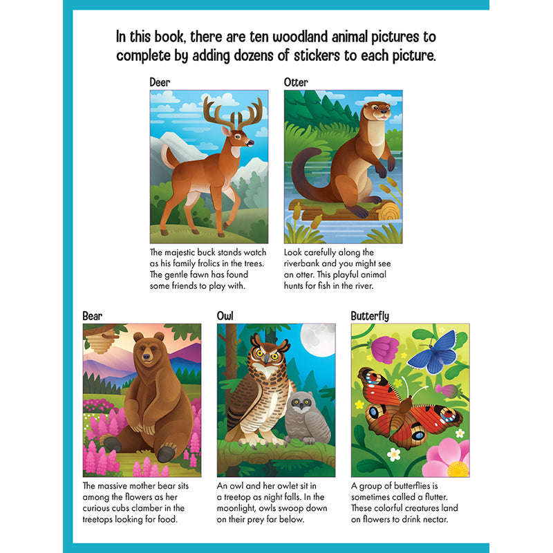 Sticker by Number: Woodland Animals